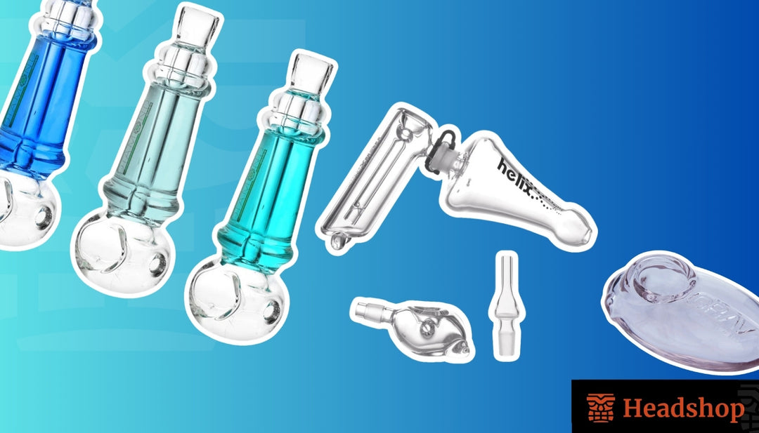 A person in their 20s sits on a couch surrounded by smoking accessories.