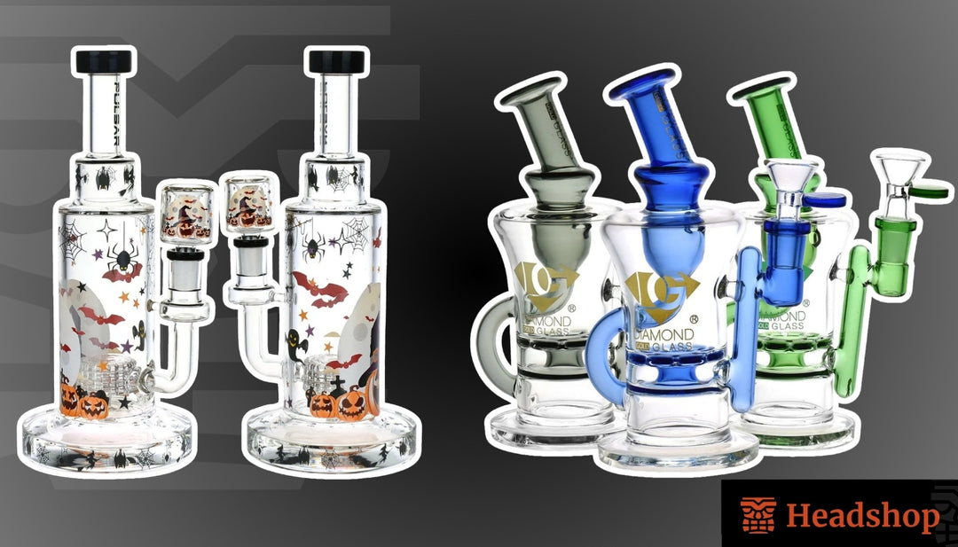 A person enjoying a hit from a bong in a colorful, bustling environment.