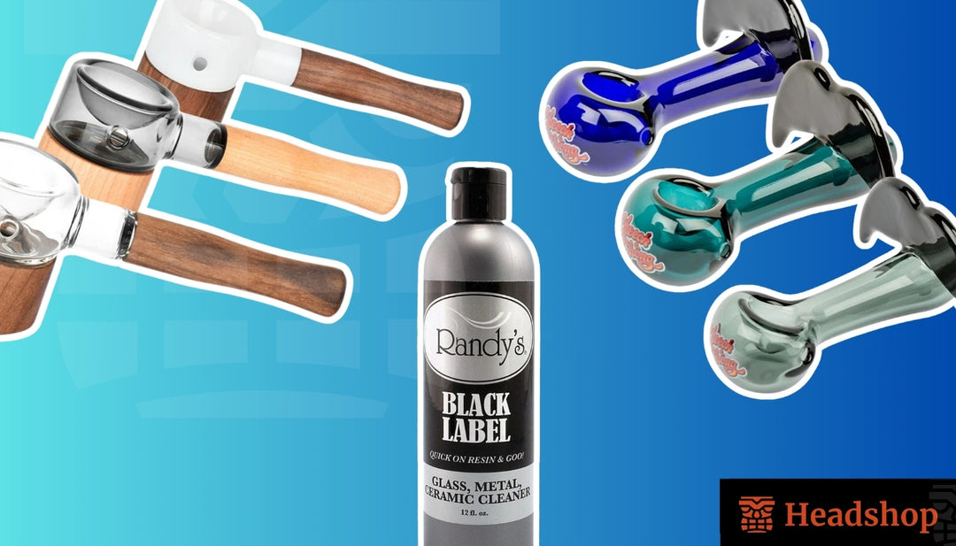 A man cleaning a glass weed pipe in a kitchen sink.