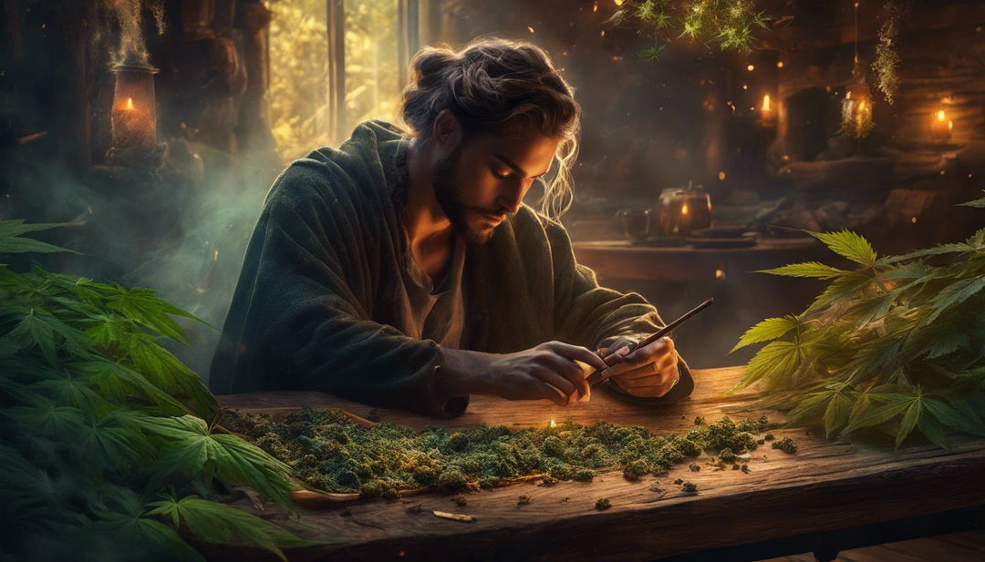 A person rolling a perfect blunt with natural cannabis and tobacco leaves.