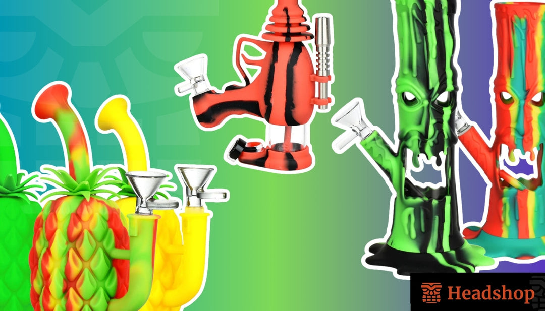 A person in their late 20s looks intrigued by colorful concentrate containers.