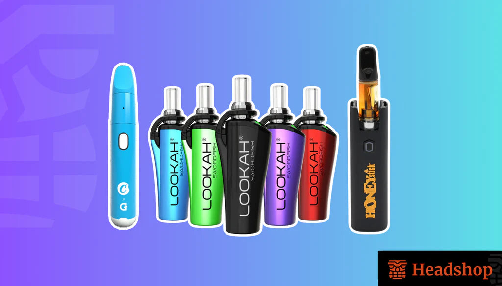 A person enjoying a dab pen outdoors in a natural setting.