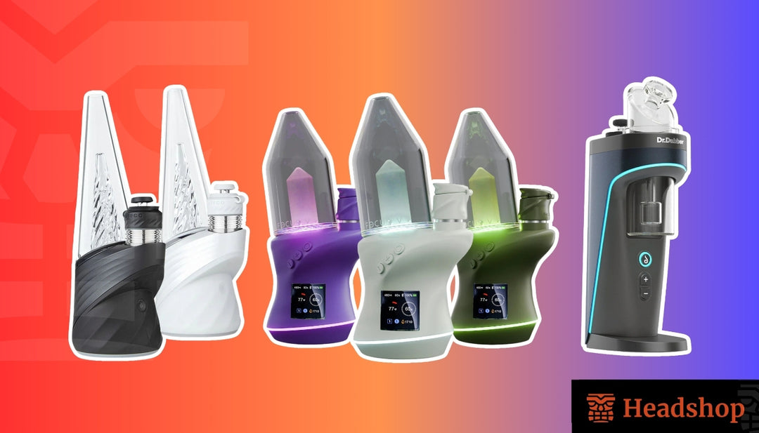 A person using a dab rig to inhale cannabis concentrate in a modern setting.