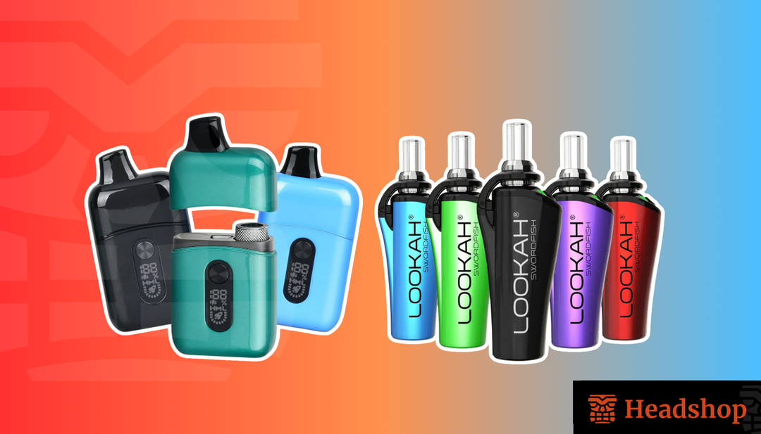 A person enjoying a dab pen in a natural outdoor setting.