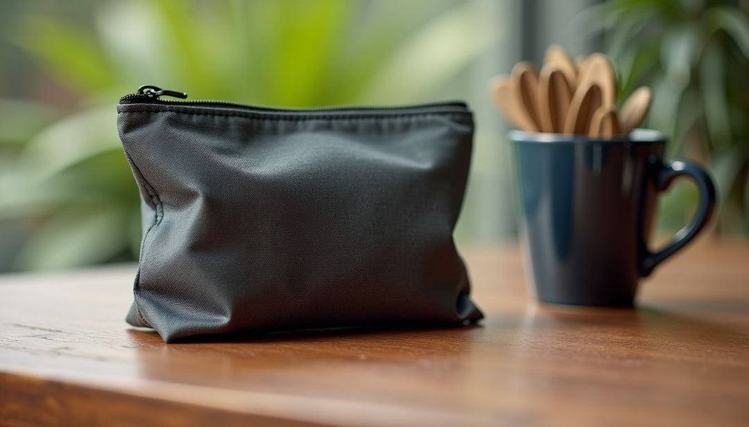 A sleek, compact smell-proof stash bag with activated carbon technology.