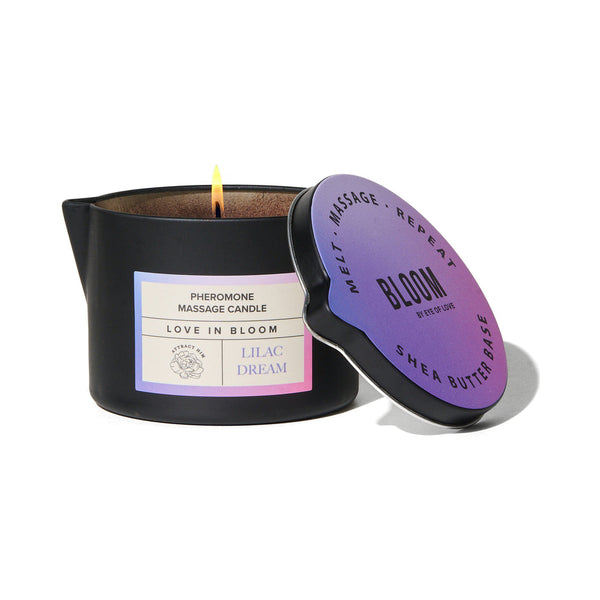 Eye of Love Bloom Pheromone Massage Candle Lilac Dream 5 oz. Eye of Love Bloom Pheromone Massage Candle Lilac Dream 5 oz.