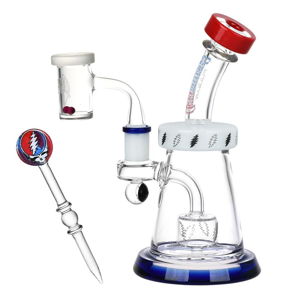 Grateful Dead x Pulsar Lightning Bell Dab Rig Set - 7.5" / 14mm F - Headshop.com