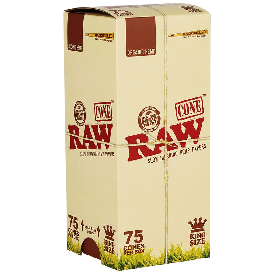 RAW Backrolled Organic Hemp Cones | King Size | 75ct - Headshop.com