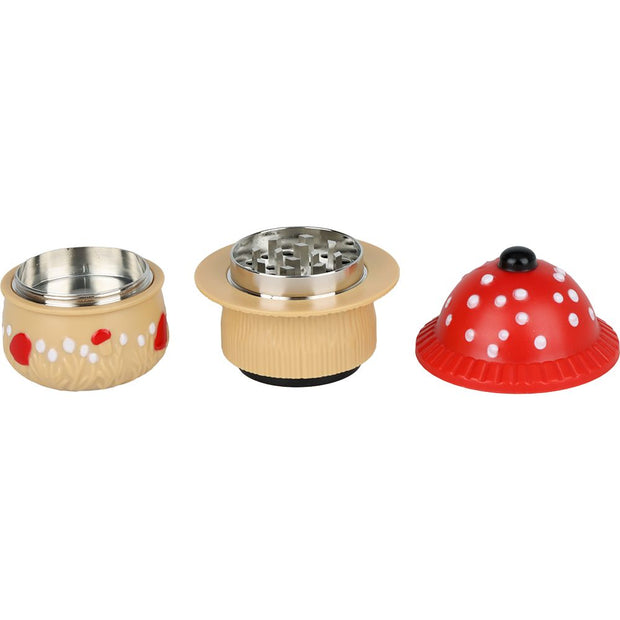 Mushroom Acrylic Grinder - 3pc / 1.5" 12ct - Headshop.com