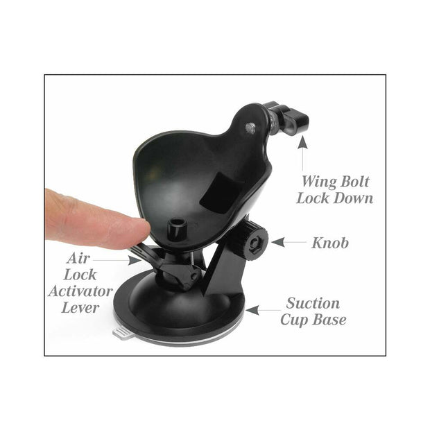 PDX Mega-Bator Ass Rechargeable Rotating Thrusting Stroker With Hands-Free Suction Cup Clear/Black - Headshop.com