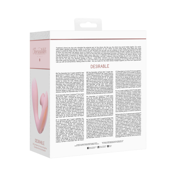 Shots Irresistible Desirable Rechargeable Silicone Soft Pressure Air Wave Dual Stimulator Pink - Headshop.com