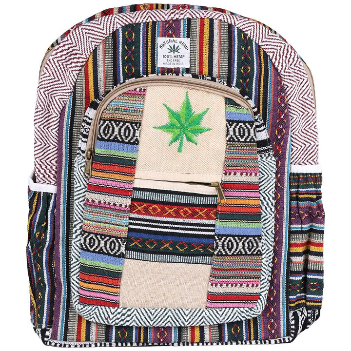 Threadheads Hemp Leaf Patched Backpack - 14"x17" - Headshop.com