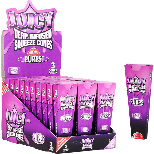 Juicy Terp Infused Squeeze Cones | Purps | 30pk Display - Headshop.com