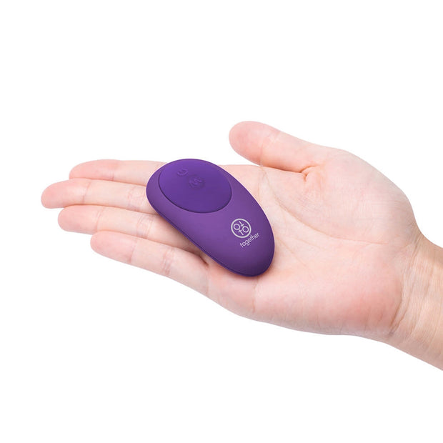 Together Couples Toy Remote-Controlled Dual Ended Rabbit Vibrator Purple - Headshop.com