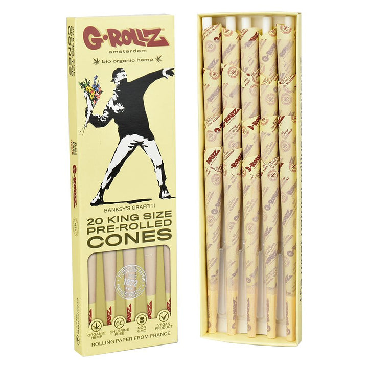 G-ROLLZ x Banksy's Graffiti Cones | 20pc | King Size - Headshop.com