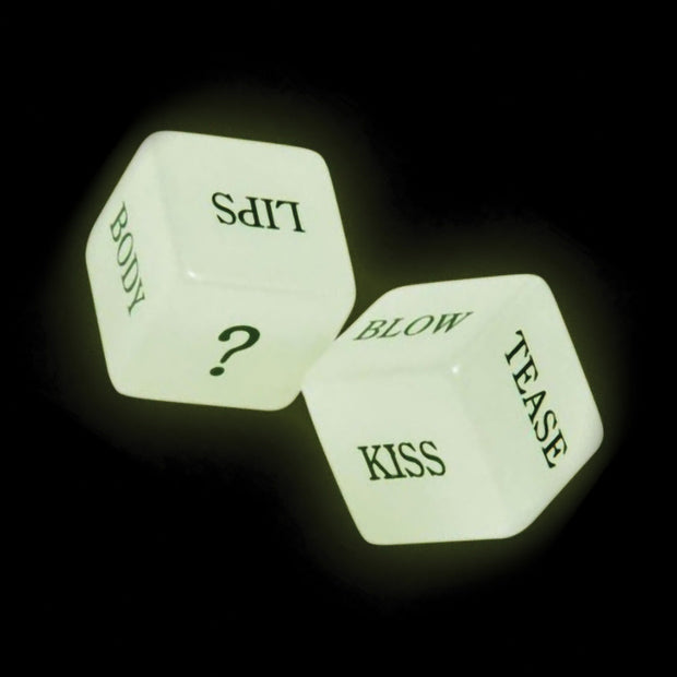 2PC SET - Glow Love Dice - 1"x1" - Headshop.com