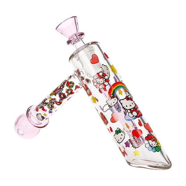 Happy Feels Kitty Glass Bubbler - 6" / 14mm F Happy Feels Kitty Glass Bubbler - 6" / 14mm F