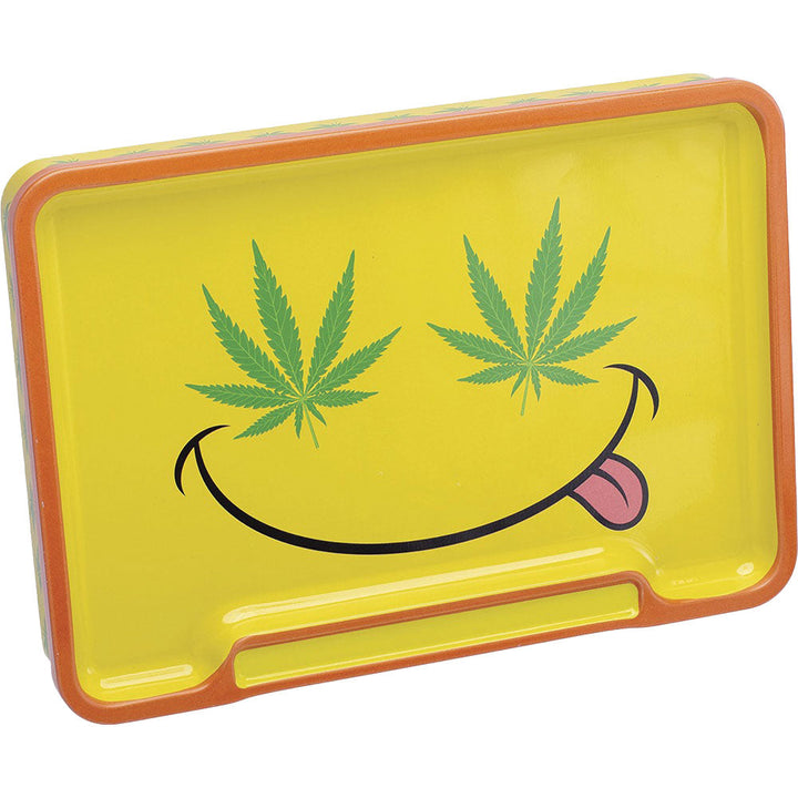 Fujima Leaf Rolling Tray Stash Box | 8"x5.75" | Asst | 6pc Display - Headshop.com