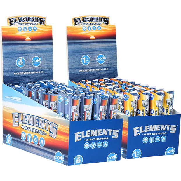 Elements Ultra Thin Pre-Rolled Cones | 32pk Display - Headshop.com