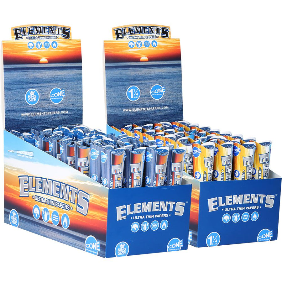 Elements Ultra Thin Pre-Rolled Cones | 32pk Display - Headshop.com