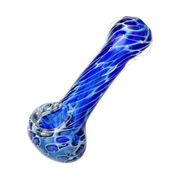Cellular Blue Glass Spoon Pipe Cellular Blue Glass Spoon Pipe