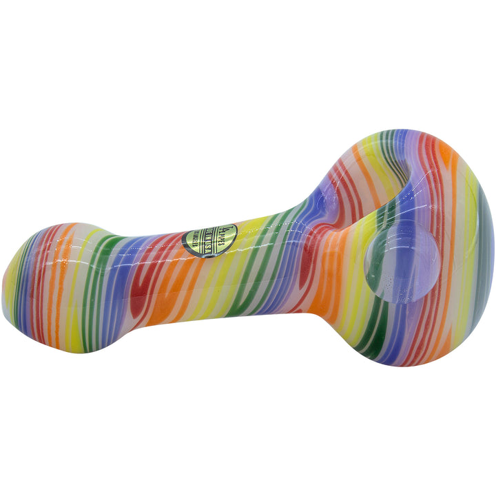 LA Pipes Rainbow Spirals Glass Pipe on White - Headshop.com
