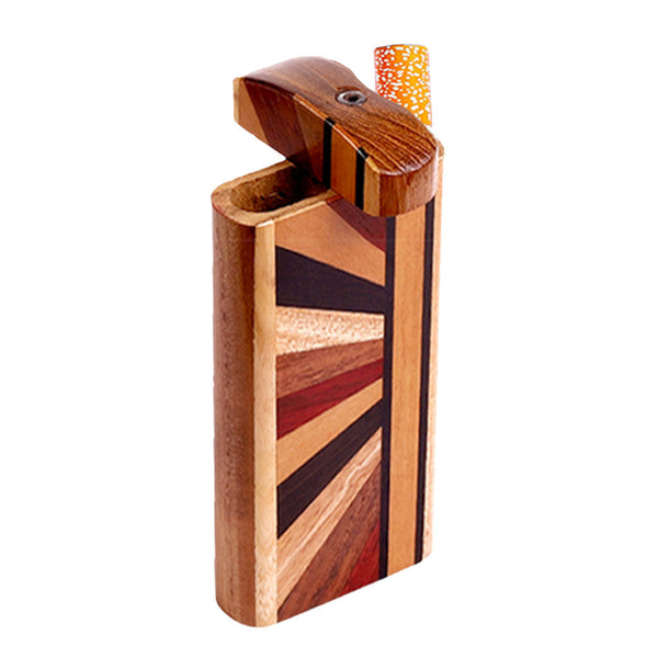 Striped Wood Dugout w/ Horizon Woodworked Design Striped Wood Dugout w/ Horizon Woodworked Design
