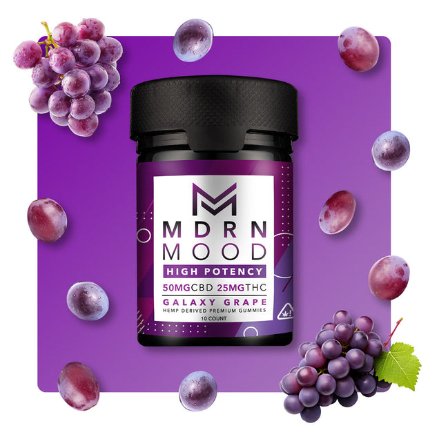 MDRN MOOD Galaxy Grape Gummies - 50mg CBD / 25mg THC (10ct) - Headshop.com