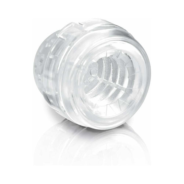 PDX Mega-Bator Pussy Rotating Thrusting Stroker With Suction Cup Clear/White - Headshop.com