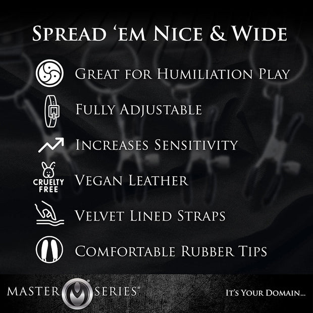 Master Series Spread Labia Spreader Straps With Clamps - Headshop.com