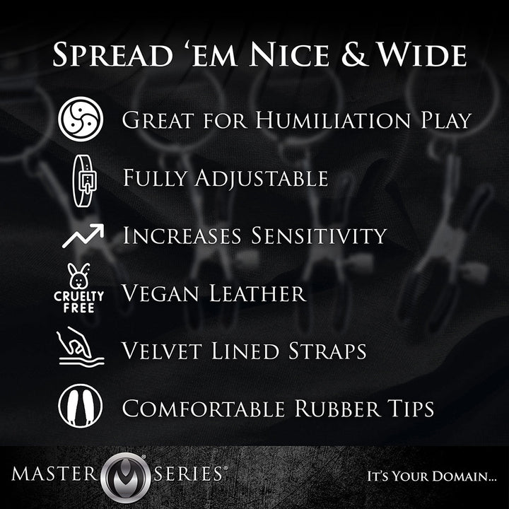 Master Series Spread Labia Spreader Straps With Clamps - Headshop.com