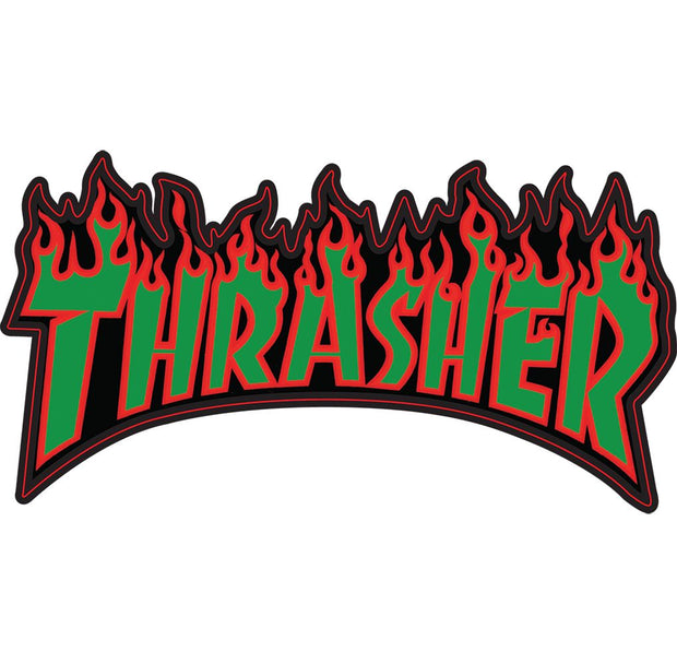 Thrasher Flaming Logo Sticker | 6"x3.25" - Headshop.com