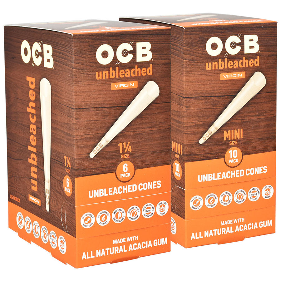 OCB Unbleached Cones | 24pc Display - Headshop.com