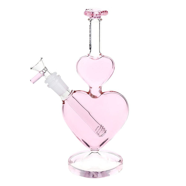 Pulsar Stacked Hearts Glass Water Pipe - 10" / 14mm F Pulsar Stacked Hearts Glass Water Pipe - 10" / 14mm F