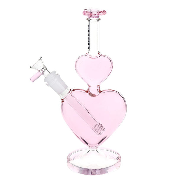 Pulsar Stacked Hearts Glass Water Pipe - 10" / 14mm F - Headshop.com