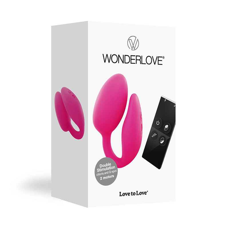 Love to Love Wonderlove Dual Stimulation Clitoris & G-Spot Vibrator With Remote Pink - Headshop.com