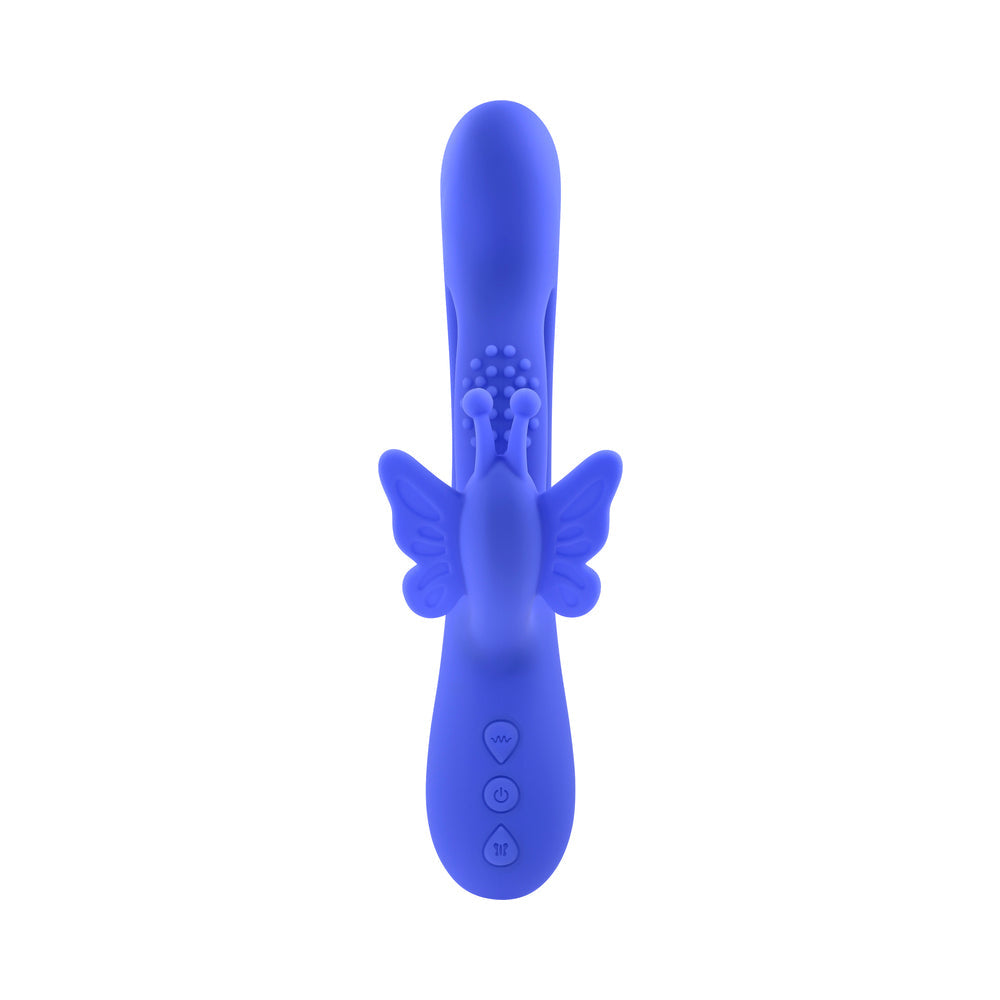Evolved Butterfly Dreams Rechargeable Dual Stim Vibe Silicone Blue - Headshop.com