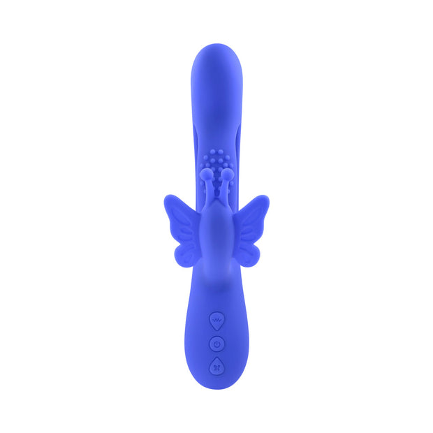 Evolved Butterfly Dreams Rechargeable Dual Stim Vibe Silicone Blue - Headshop.com