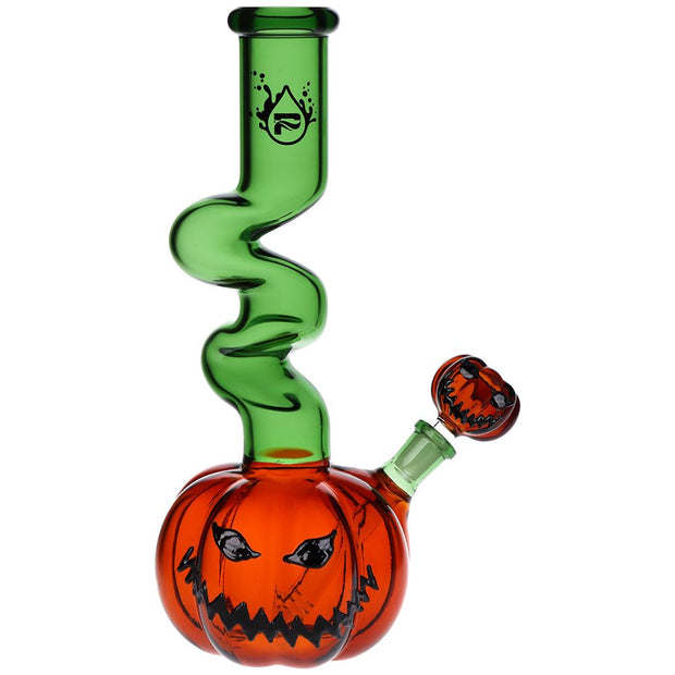 Pulsar Twisty And Wicked Jack-O-Lantern Glass Water Pipe - 11" / 14mm F