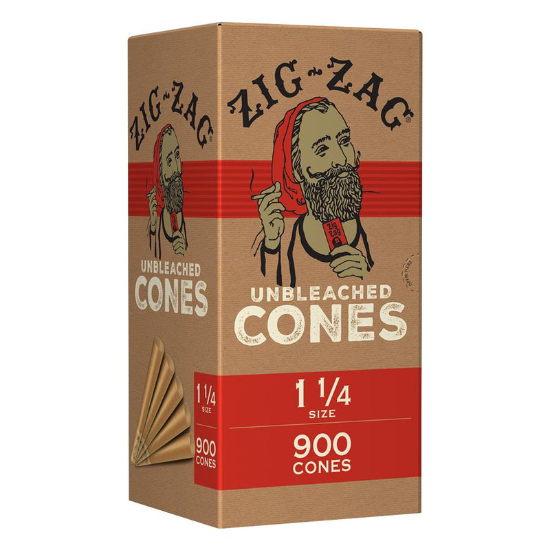Zig Zag Unbleached Cones | 1 1/4" | 900ct Bulk Box - Headshop.com