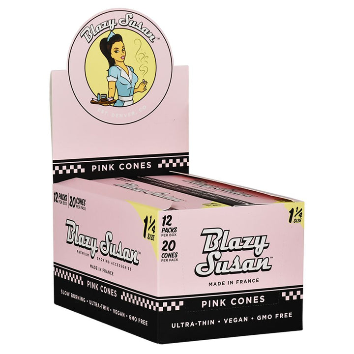 Blazy Susan Pre-Rolled Cones Slide Box | 1 1/4 | 20pc | 12pk Display Blazy Susan Pre-Rolled Cones Slide Box | 1 1/4 | Cone - Headshop.com
