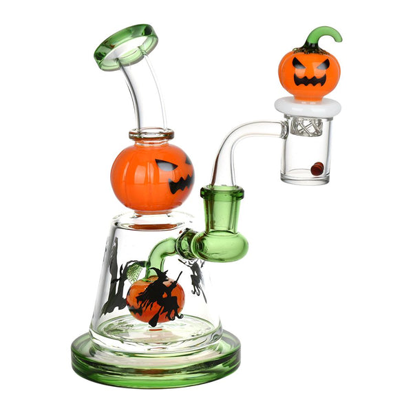 Halloween Ball Glass Dab Rig Set - 6.75" / 14mm F Halloween Ball Glass Dab Rig Set - 6.75" / 14mm F