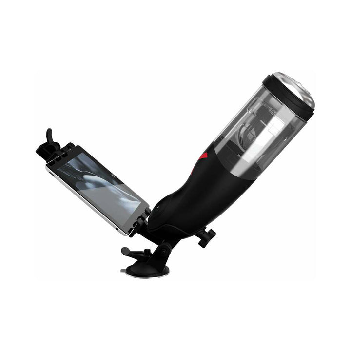 PDX Elite Deluxe Mega-Bator Rotating Thrusting Masturbator Clear/Black - Headshop.com