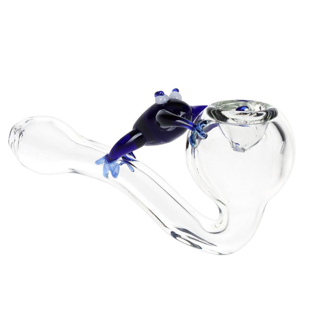Frogger Glass Sherlock Hand Pipe - 4.75 - Headshop.com