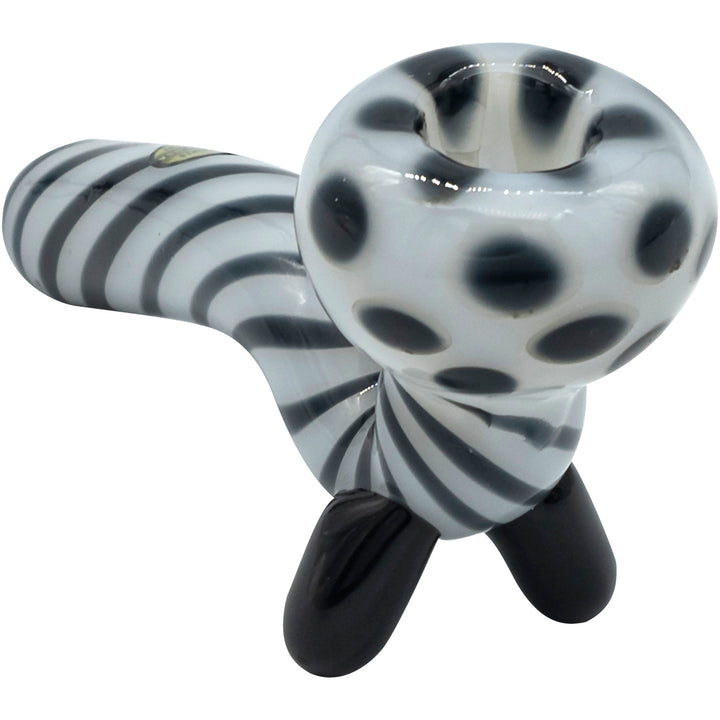 LA Pipes Bone White Sitting Sherlock Glass Pipe - Headshop.com