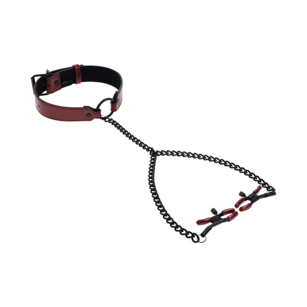 Sportsheets Saffron Collar with Nipple Clamps - Headshop.com