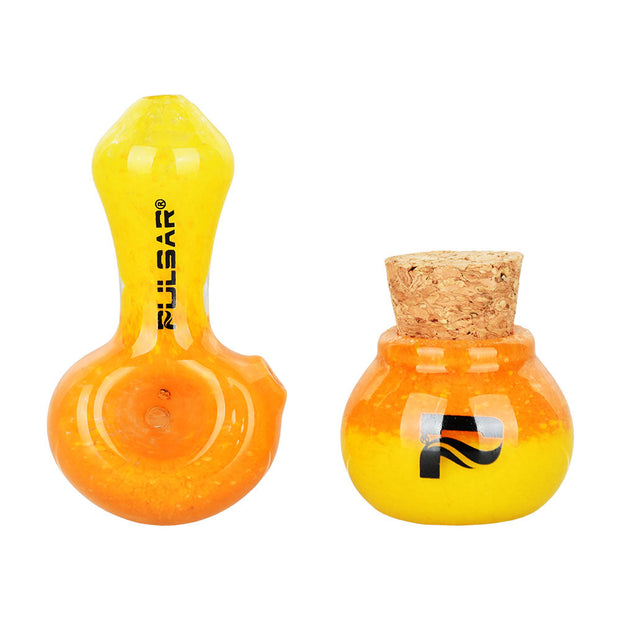 Pulsar Puff & Stash Glass Spoon Pipe & Jar | 2.5" - Headshop.com