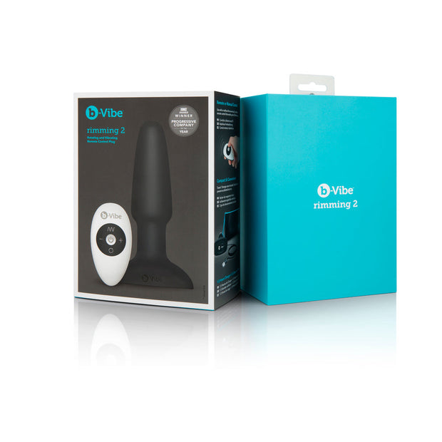 b-Vibe Rimming 2 Rotating and Vibrating Remote Control Plug Black - Headshop.com