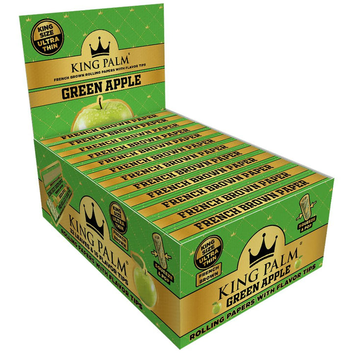 King Palm French Brown Papers & Flavor Tips | 32pc | King Size | 22pk Display - Headshop.com