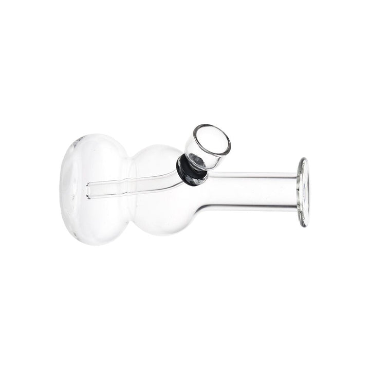 Itty Bitty Double Bubble Glass Water Pipe - 4.75" / Clear - Headshop.com